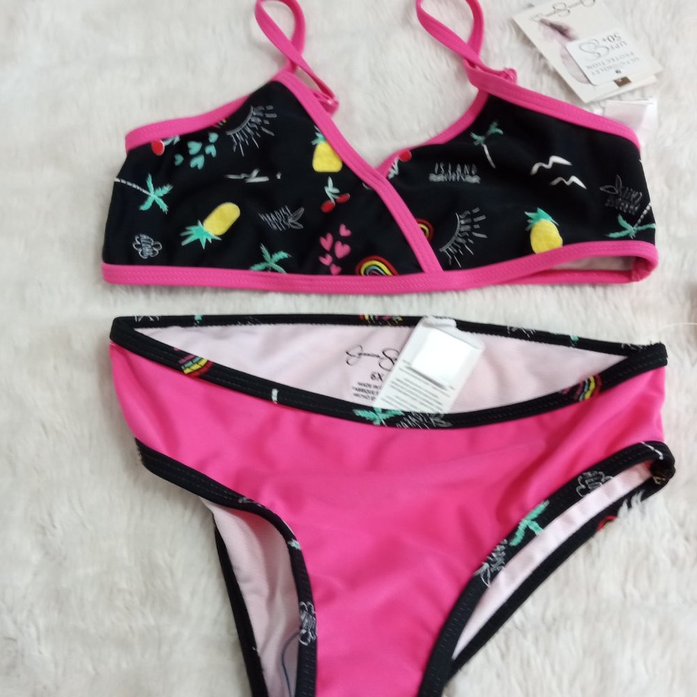 Girls 6x Jessica Simpson 3 pc Swim Suit Set